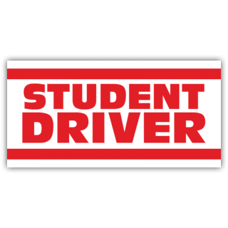 Student Driver W/Red Bars Magnetic Sign - Magnetic Sign