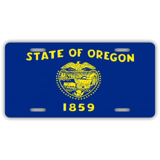Oregon State Flag License Plate