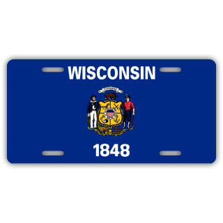 Wisconsin State Flag License Plate