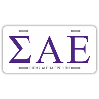 Sigma Alpha Epsilon License Plate
