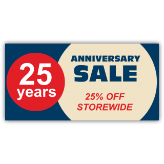 25 Years Anniversary Sale 25% OFF Storewide
