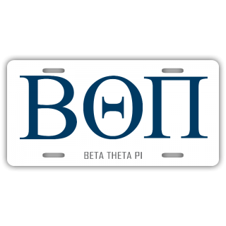 Beta Theta Pi License Plate