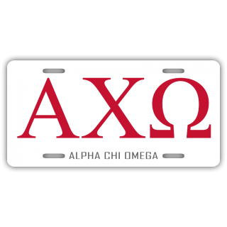 Alpha Chi Omega License Plate