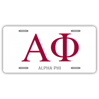 Alpha Phi License Plate