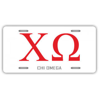 Chi Omega License Plate