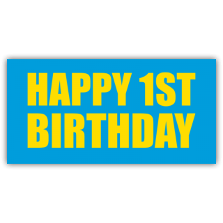 Happy 1st Birthday Blue & Yellow