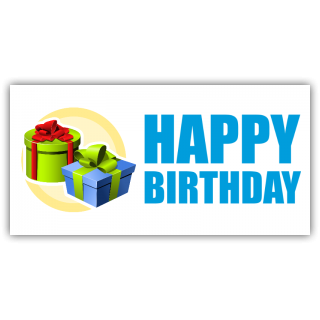 Happy Birthday With Stack of Presents