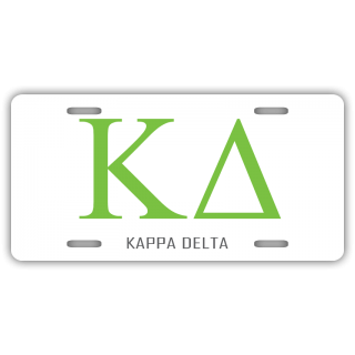 Kappa Delta License Plate