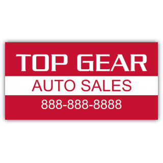 Top Gear Auto Sales Vinyl Banner
