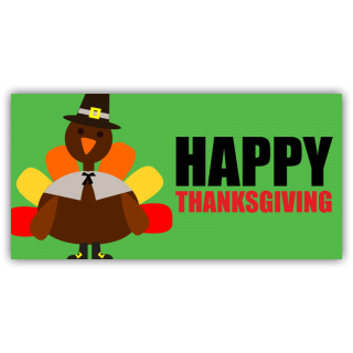 Happy Thanksgiving With Cartoon Turkey