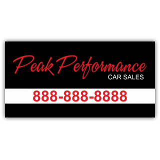 Peak Performance Auto Sales Vinyl Banner