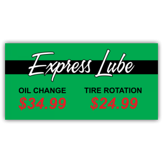 Exbress Lube Oil Change Vinyl Banner