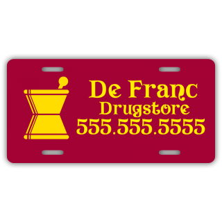 Drugstore License Plate