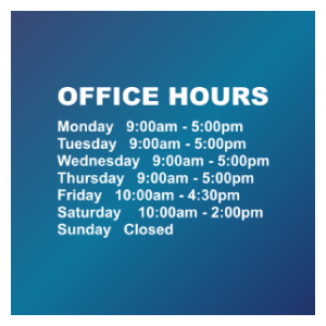 Business Hours Window Lettering 4