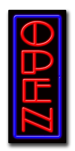 OPEN Vertical 13"W x 32"H Neon Sign