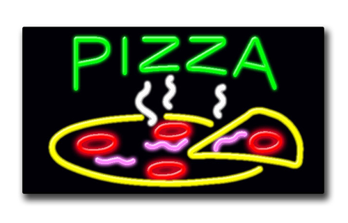 PIZZA 20"H x 37"W Neon Sign
