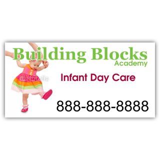 Building Blocks Infant Daycare Vinyl Banner