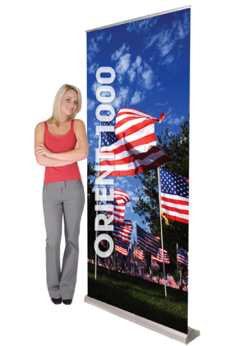Kit- ONT1000 Retractable Banner Stand & Heavy Weight Banner 39.25"W x 84"H