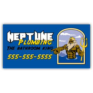 Neptune Plumbing Services Vinyl Banner