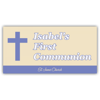 Isabels First Communion Vinyl Banner