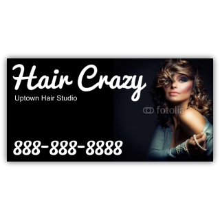 Hair Crazy Uptown Hair Salon Vinyl Banner
