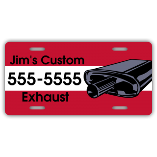 Custom Exhaust Company License Plate