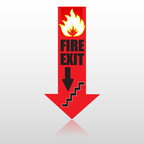 Exit 02 Floor Decal Arrow Down