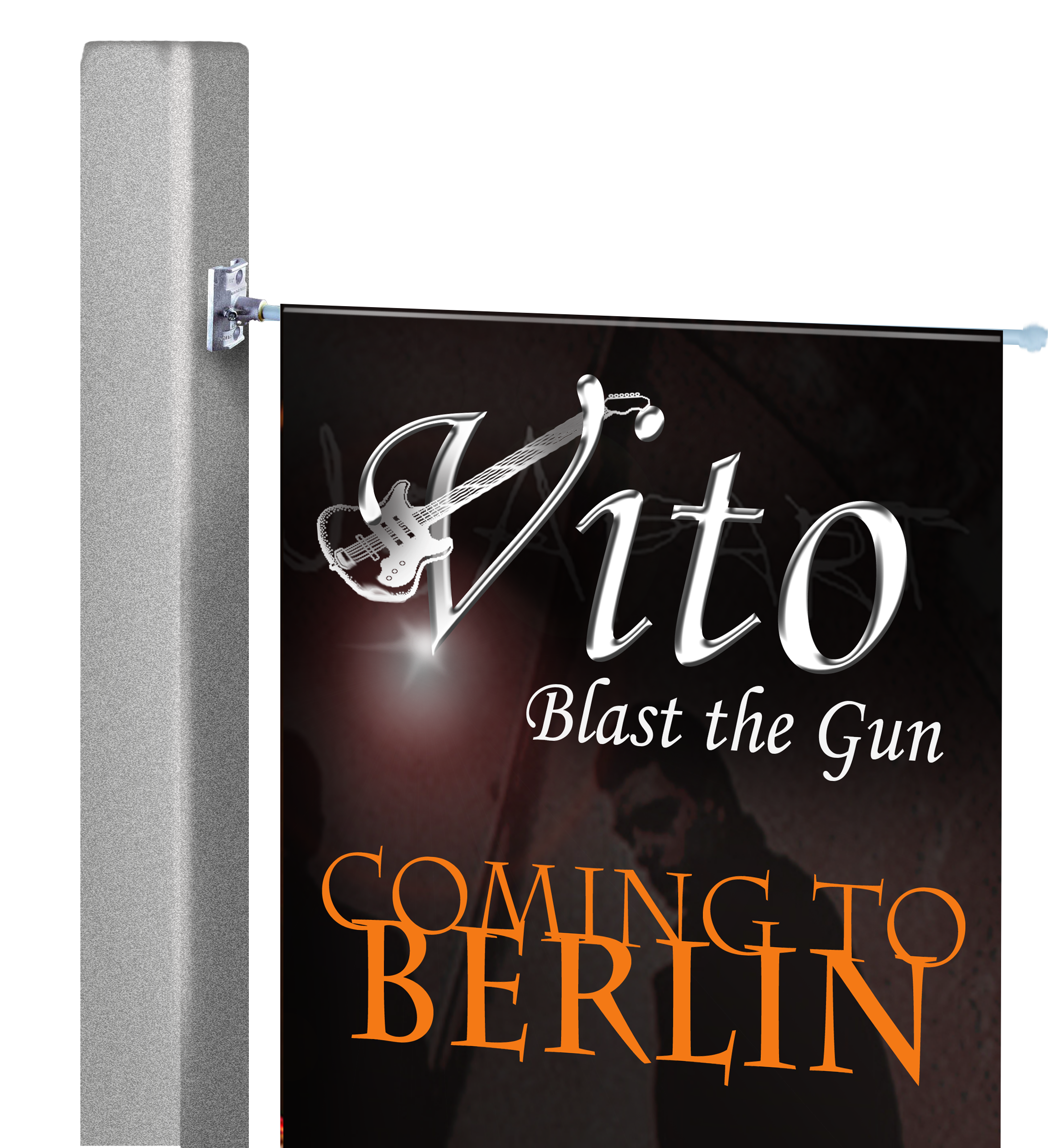 Pole Banner Kit- Flat Mount & Wind Mesh Banner 30"W x 48"H