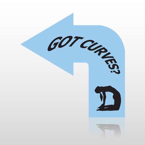 Curves 26 Floor Decal Curved Arrow Left