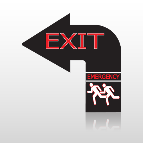 Exit 29a Floor Decal Curved Arrow Left