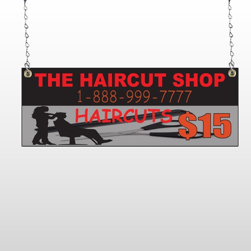 Haircut Scissors 644 Window Sign