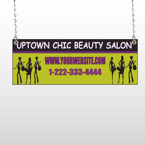 Uptown Salon 642 Window Sign