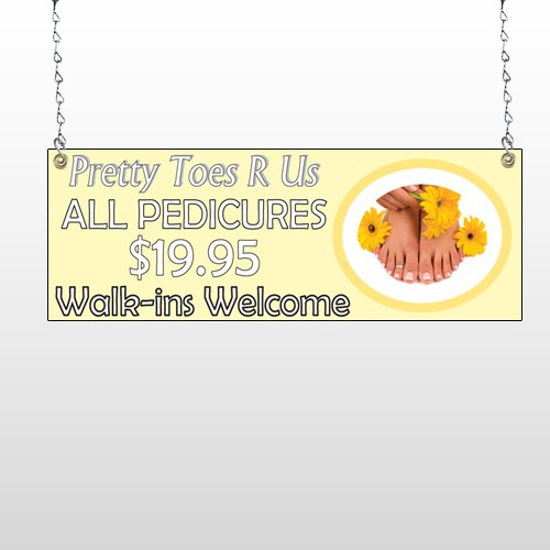 Yellow Pedicure 294 Window Sign