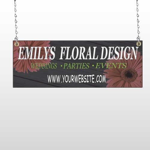 Black And Floral 496 Window Sign