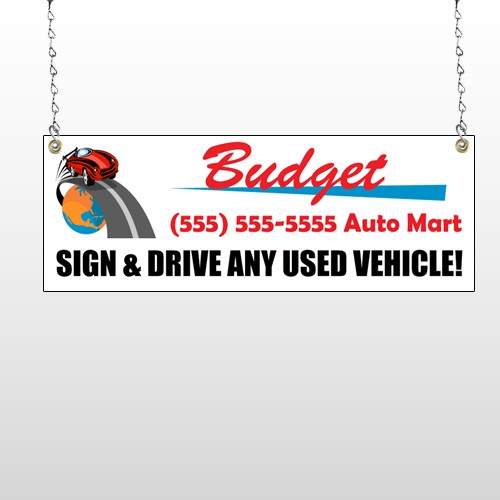 Budget Auto Mart 116 Window Sign