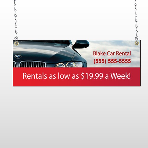 Car Rental 112 Window Sign