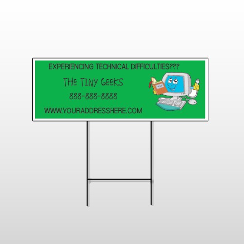 Cartoon Computer 431 Wire Frame Sign