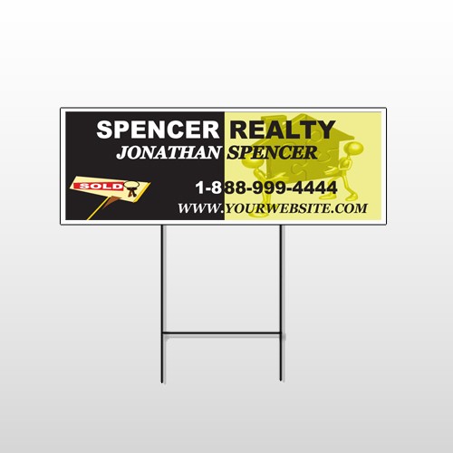 Gold Puzzle House 864 Wire Frame Sign