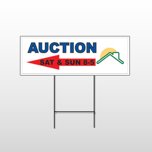 Auction Left Arrow 728 Wire Frame Sign