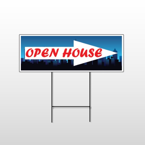 Open House Night City 707 Wire Frame Sign