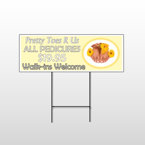 Yellow Pedicure 294 Wire Frame Sign