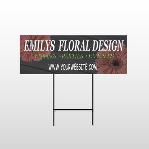 Black And Floral 496 Wire Frame Sign