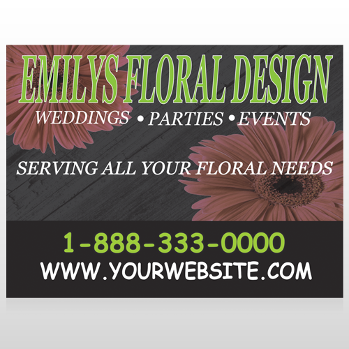 Black And Floral 496 Custom Signs