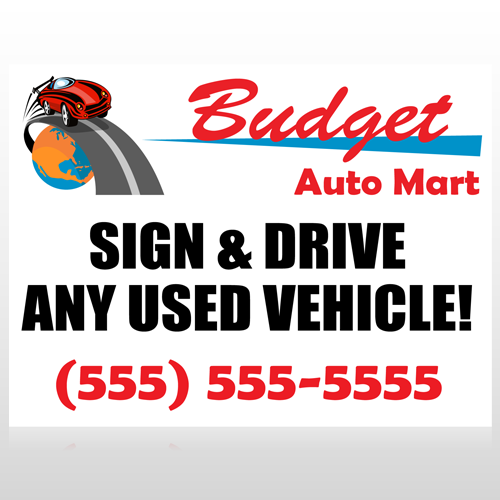 Budget Auto Mart 116 Site Sign