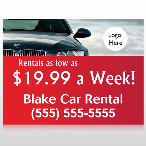 Car Rental 112 Custom Sign