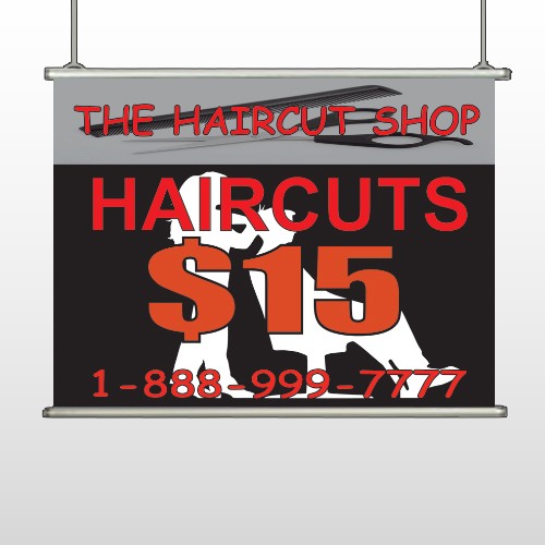 Haircut Scissor 644 Hanging Banner