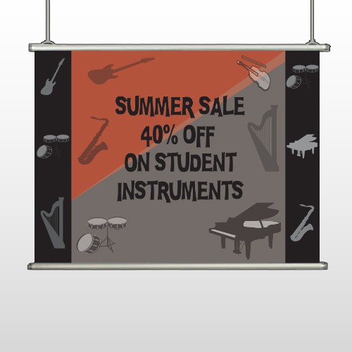 Larry Music Store 372 Hanging Banner