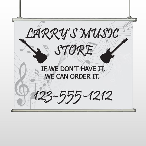 Silhouette Guitar 371 Hanging Banner