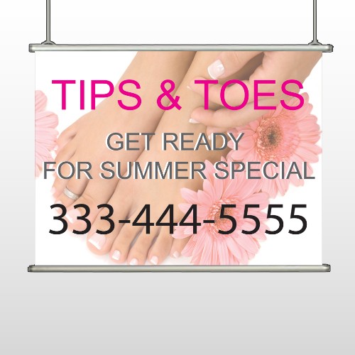 Tips And Toes 488 Hanging Banner