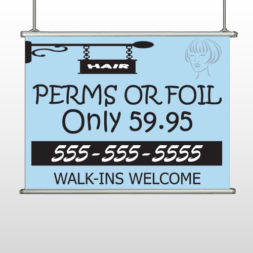 Woman Hair Sign 289 Hanging Banner